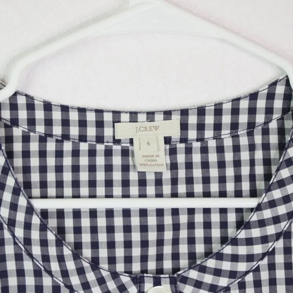 J. Crew Black White Gingham Drawstring Wai… - Picture 6 of 13